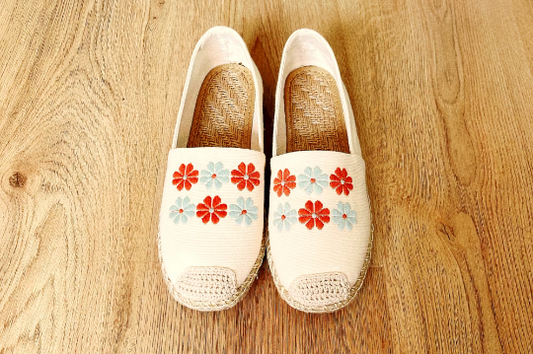 Beige Summer Woven Sandals for Women