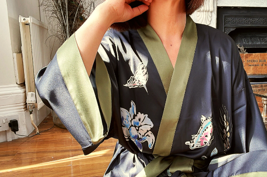 Silk Floral Dressing Gown, Long Robe for Women