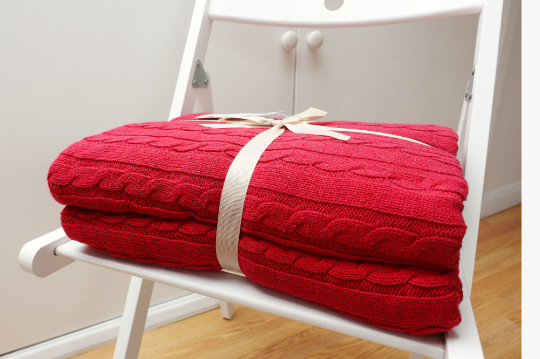 Cosy Cable Knit Cotton Throw Blanket in 10 Colours