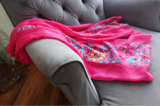 Embroidered Scarf, Embroidery Shawl Wrap For Women