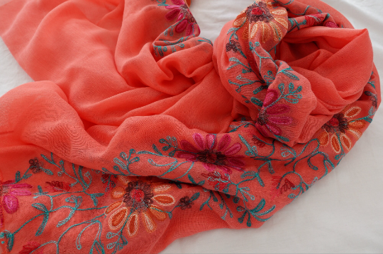 Embroidered Scarf, Embroidery Shawl Wrap For Women