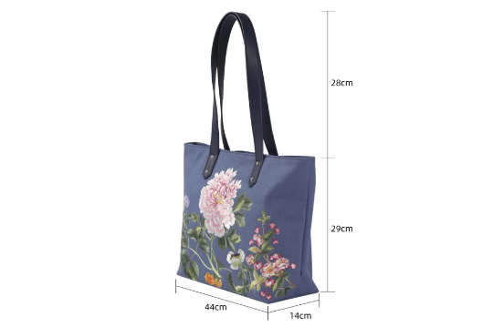 Embroidered Tote Bag, Large Capacity Canvas Shoulder Bag