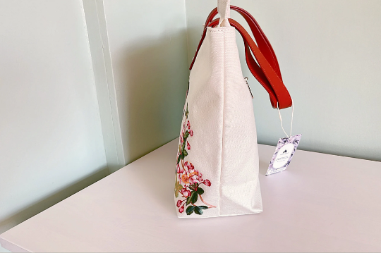 Embroidered Tote Bag, Large Capacity Canvas Shoulder Bag