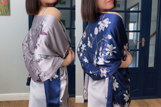 Reversible Elegant Silk Wrap Shawl