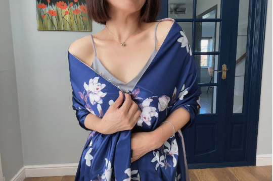 Reversible Elegant Silk Wrap Shawl