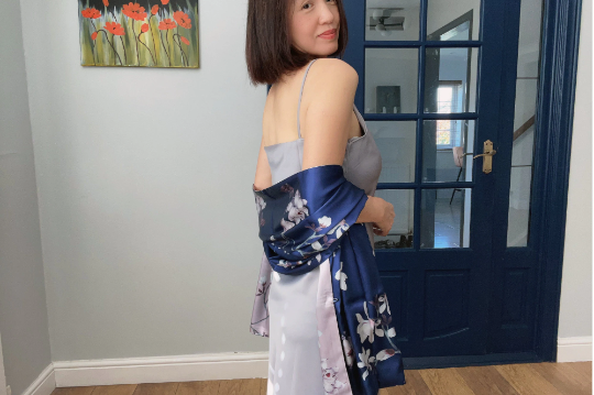 Reversible Elegant Silk Wrap Shawl