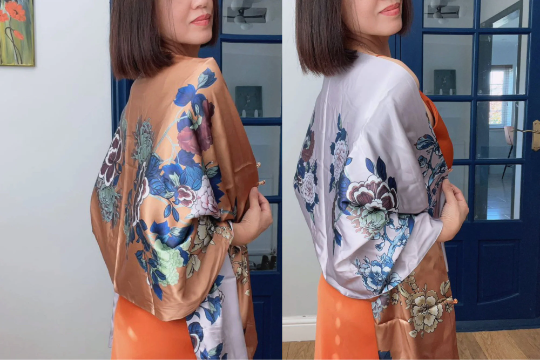 Reversible Elegant Silk Wrap Shawl