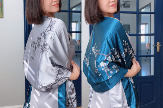 Reversible Elegant Silk Wrap Shawl