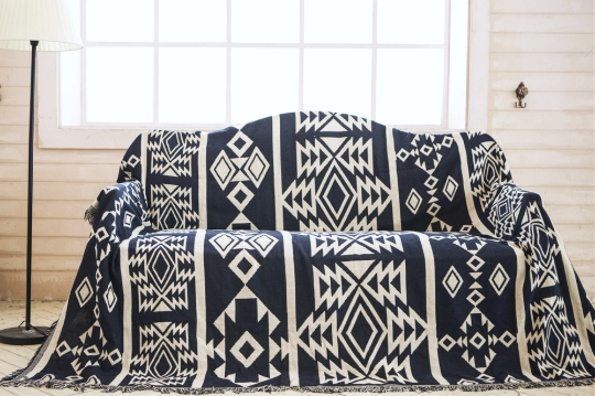 Large Nordic Cotton Woven Throw Blanket