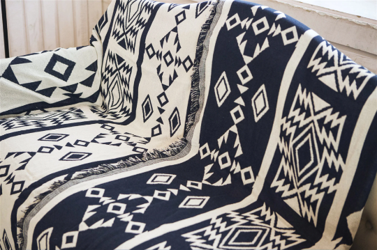 Large Nordic Cotton Woven Throw Blanket