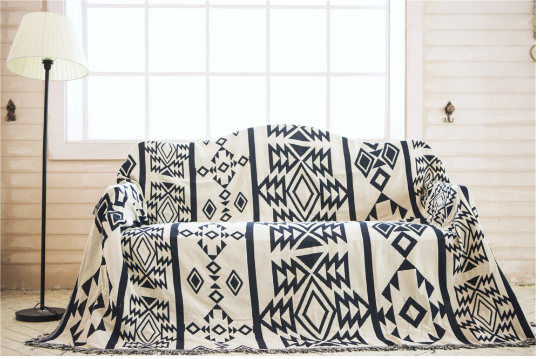 Large Nordic Cotton Woven Throw Blanket
