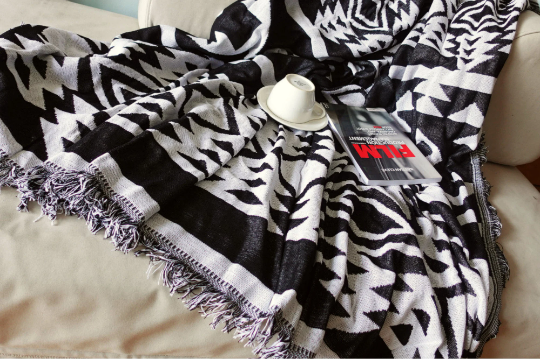 Large Nordic Cotton Woven Throw Blanket