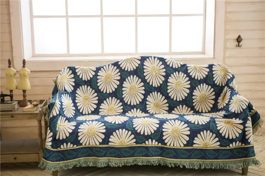 Large Nordic Cotton Woven Throw Blanket
