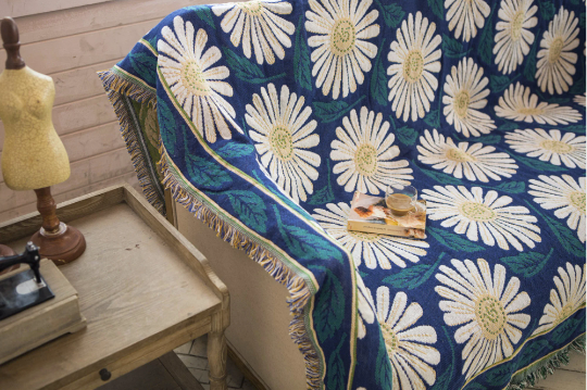 Large Nordic Cotton Woven Throw Blanket