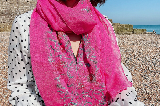 Embroidered Scarf, Embroidery Shawl Wrap For Women