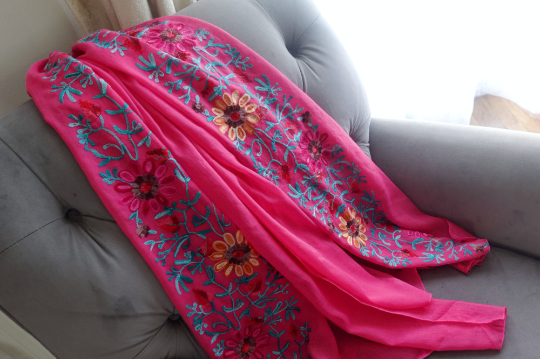 Embroidered Scarf, Embroidery Shawl Wrap For Women