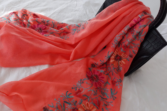 Embroidered Scarf, Embroidery Shawl Wrap For Women