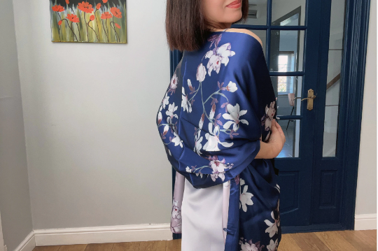 Reversible Elegant Silk Wrap Shawl