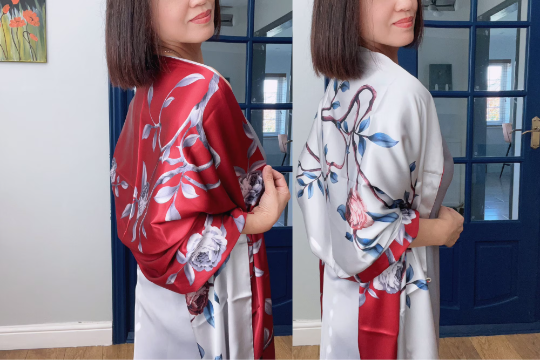 Reversible Elegant Silk Wrap Shawl