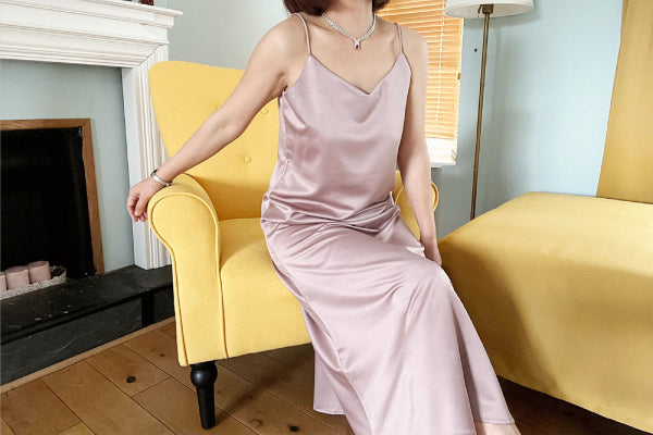 Elegant V-Neck Slip Dress Long- Loose Bridesmaid Dress, Fashion Favourites, Wedding Gift