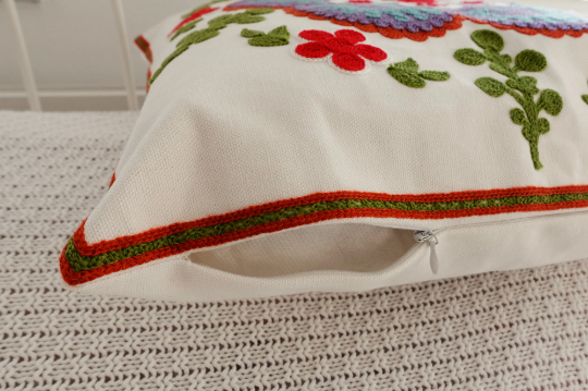 2 Pure Cotton Embroidered Cushion Covers, Throw Pillow Covers, Pillow Cases, Home Decor 17*17 in