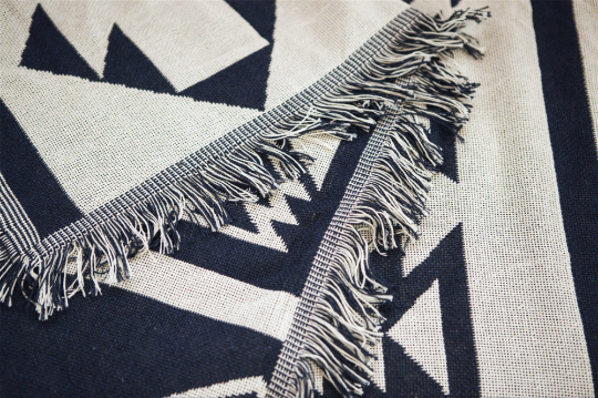Large Nordic Cotton Woven Throw Blanket