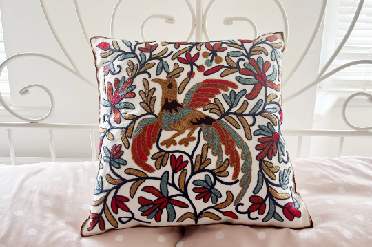 Pure Cotton Embroidered Cushion Covers, Throw Pillow Covers, Pillow Cases, Home Decor 17*17 in x2